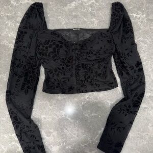 Major Luxe Flocked Velvet Bustier size small